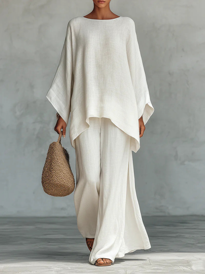 Minimalist Long-Sleeve Top + Wide-Leg Pants Set 6