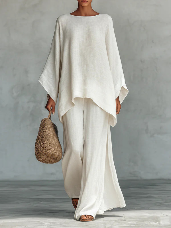 Minimalist Long-Sleeve Top + Wide-Leg Pants Set 6