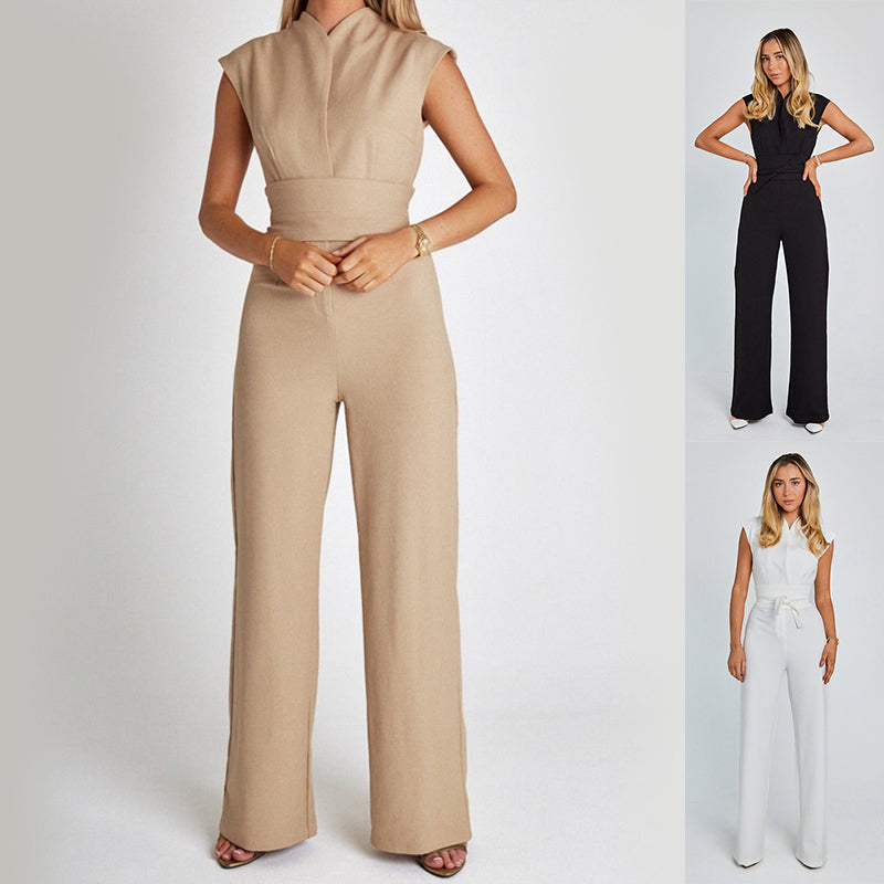 Elegant Sleeveless V-Neck Wide-Leg Jumpsuit Main image