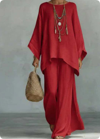Minimalist Long-Sleeve Top + Wide-Leg Pants Set 7