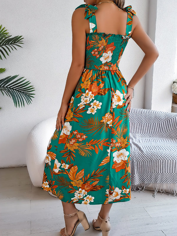 Floral Suspender Corset Beach Maxi 4