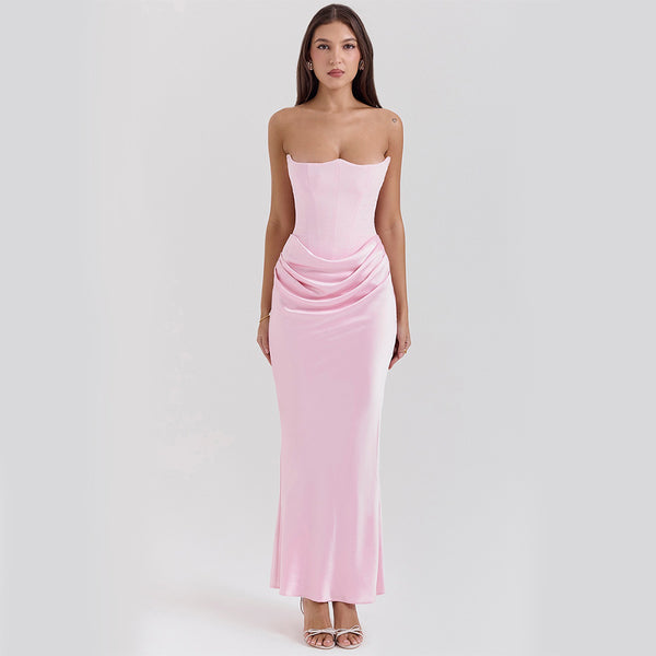 Strapless Corset Draped Maxi 3