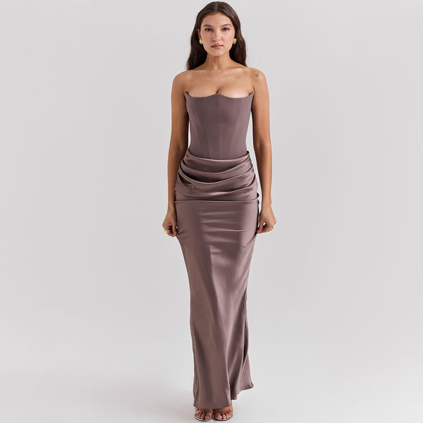 Strapless Corset Draped Maxi 13
