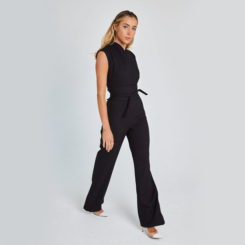 Elegant Sleeveless V-Neck Wide-Leg Jumpsuit 2