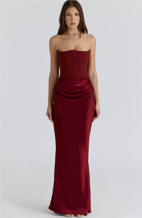 Strapless Corset Draped Maxi 10