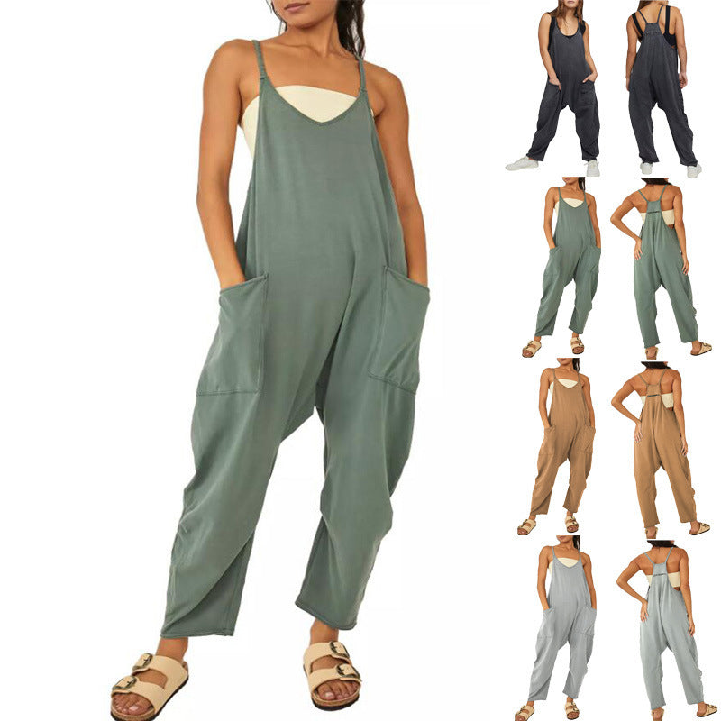 Loose Sleeveless Pocket Jumpsuit 9