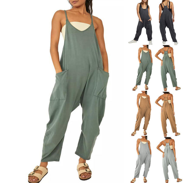 Loose Sleeveless Pocket Jumpsuit 9