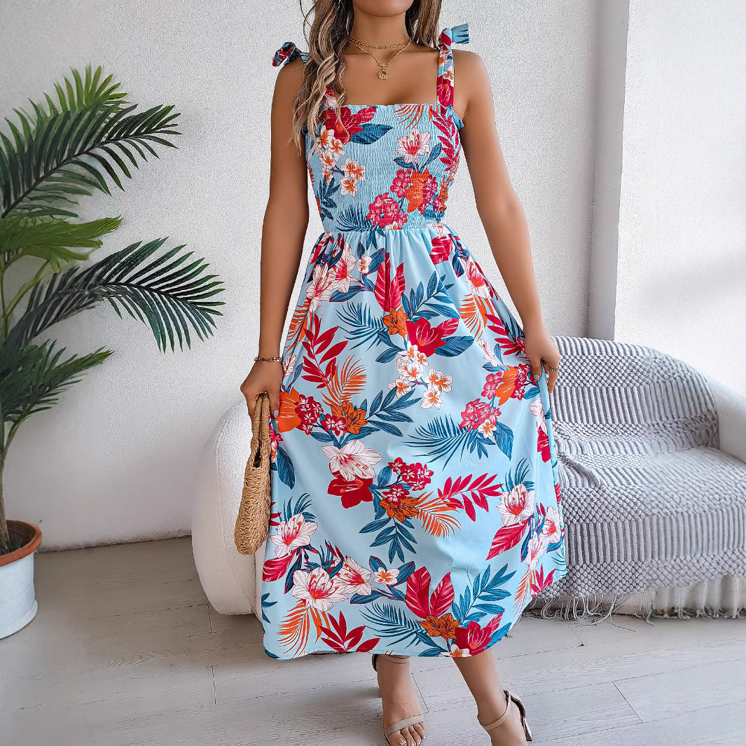 Floral Suspender Corset Beach Maxi 3