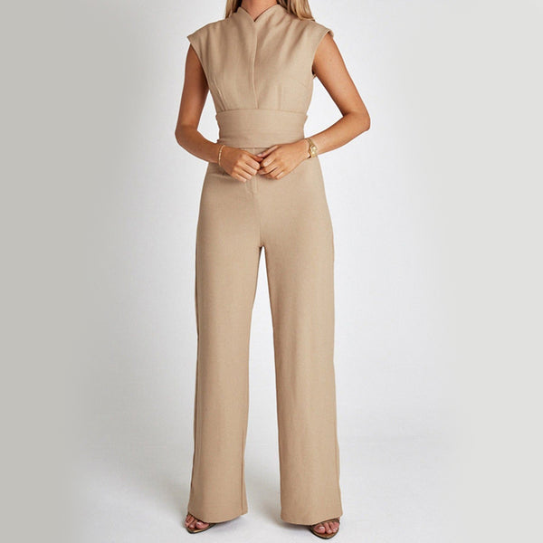 Elegant Sleeveless V-Neck Wide-Leg Jumpsuit 4