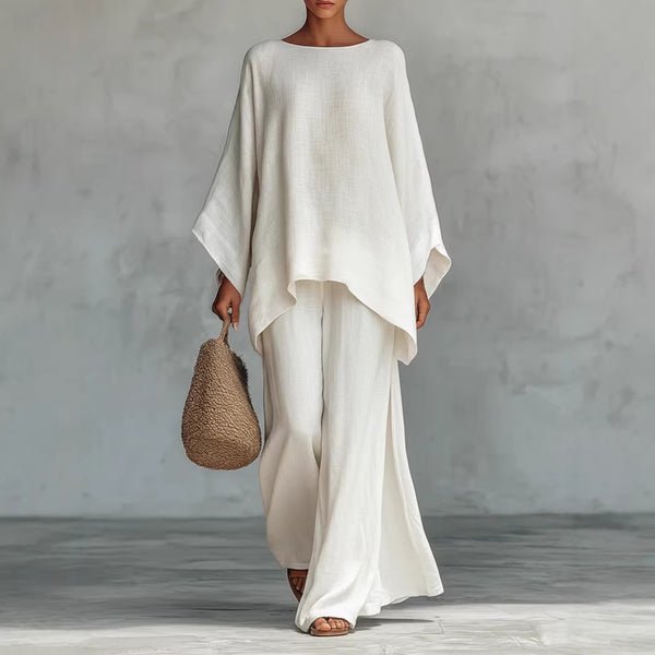 Minimalist Long-Sleeve Top + Wide-Leg Pants Set 8