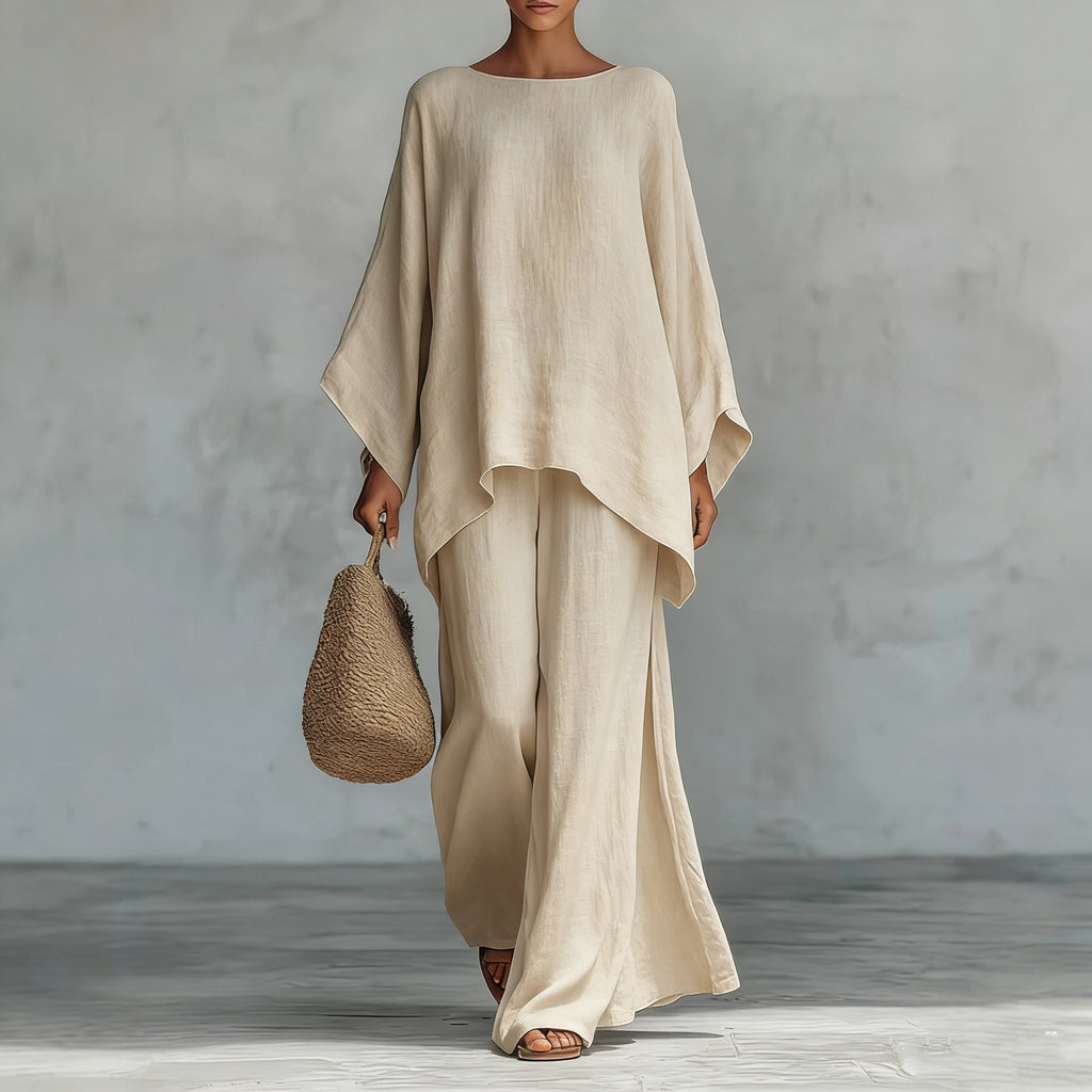 Minimalist Long-Sleeve Top + Wide-Leg Pants Set 5