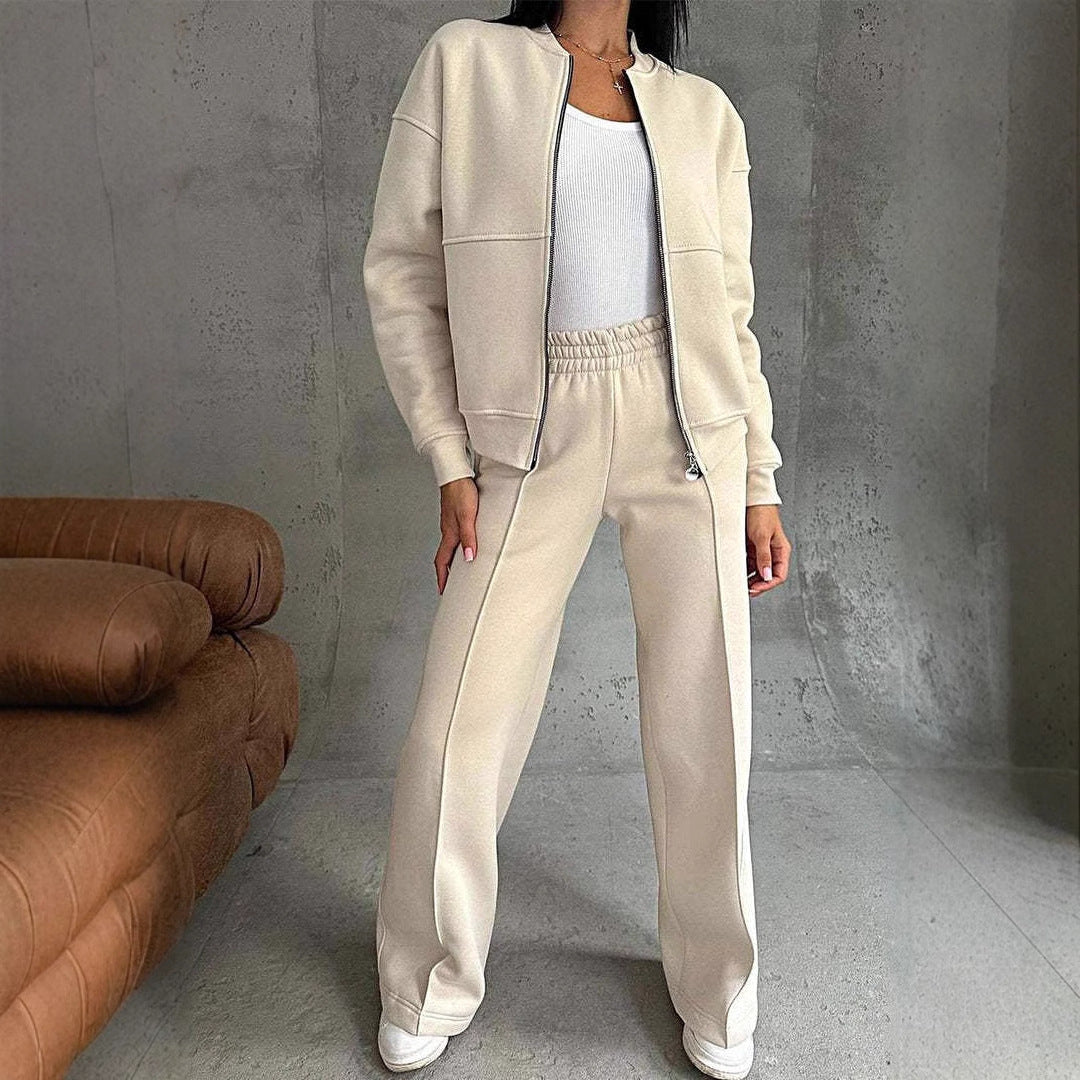 Zip Jacket + Wide-Leg Pants Set Main image