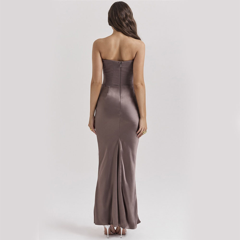 Strapless Corset Draped Maxi 15