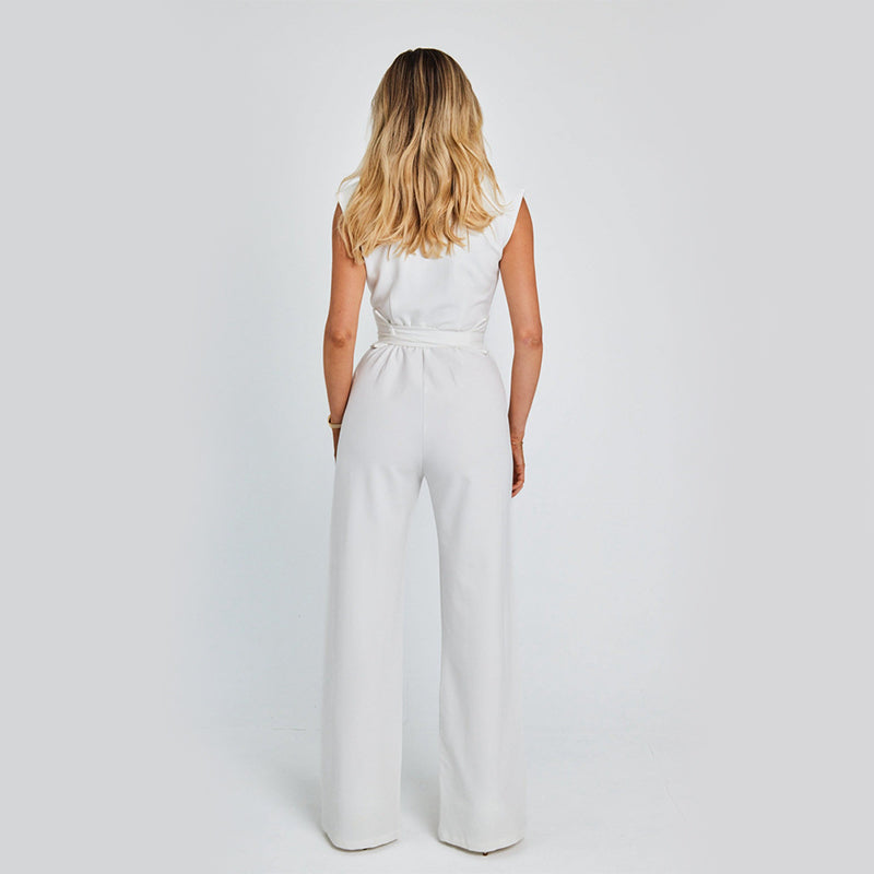 Elegant Sleeveless V-Neck Wide-Leg Jumpsuit 6